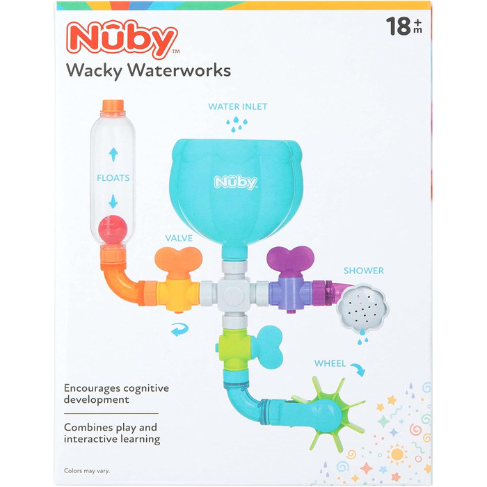 Іграшка для ванни Nuby Wacky Waterworks з присоскою, когнітивний розвиток для дітей, інтерактивна водна іграшка, весела та розвива