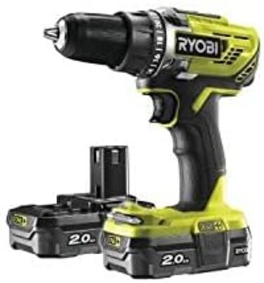 Акумуляторний дриль-шуруповерт 18 В R18DD3-220TA17, 2 акумуляторні батареї по 2 Ач - один кейс для інструментів - 17 аксесуарів