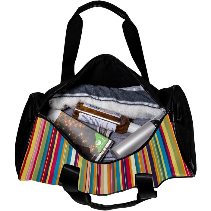 Спортивна сумка, маленька дорожня сумка, сумка для шопінгу та йоги, з вінтажними кольоровими смугами, сумка для фітнесу на відкритому повітрі, ручна поклажа