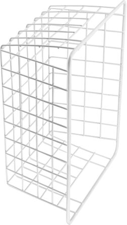 Набір із 4 білих металевих дротяних кошиків, 28 x 22 x 12 см, штабельовані дротяні кошики для зберігання, кошики для морозильної камери, сітчасті кошики для ванної кімнати, офісу, кухні, шафи, полиці