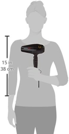 Фен Babyliss Pro BAB7000IE Rapido Ultra Light Фен з генератором іонів, чорний