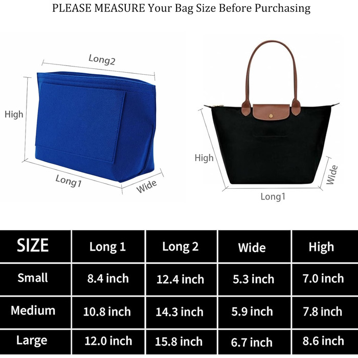 Фетровий органайзер для сумочки Longchamp Le Pliage S (маленький, синій) Small Blue