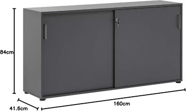 Шафа-купе з розсувними дверима Denver, Denver, 701489, антрацит, приблизно 160,2 x 41 x 84 см