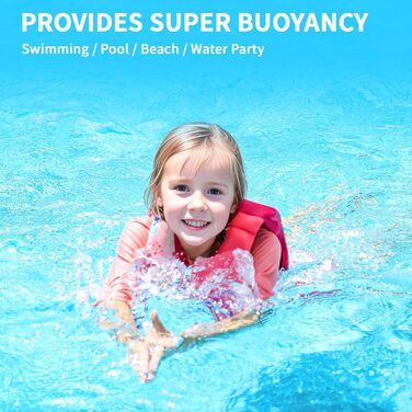 Дитячий плавальний жилет Gogokids - Купальник для малюків, допоміжні плавальні костюми, тренування з плавання, плавучість, неопренові плавальні жилети для дітей 2-9 років, 15-35 кг, розмір S (2-3 роки), червоний