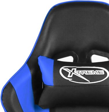 Ігрове крісло поворотне синього кольору з ПВХ