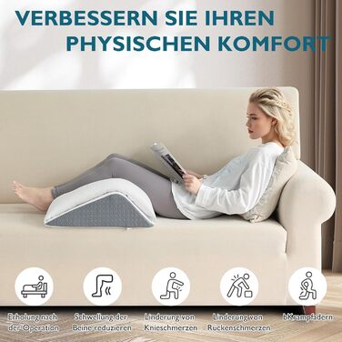 Подушка для підняття ніг TANYOO, подушка для колін для тих, хто спить на спині, двошарова трикутна подушка з піни з ефектом пам&39яті для ніг після операції