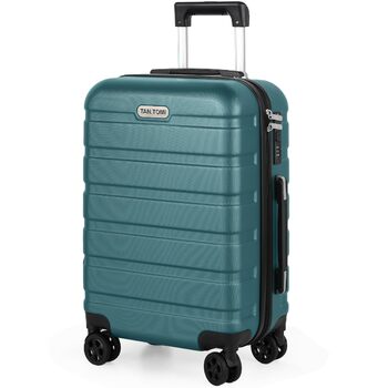 Ручна поклажа TANTOMI, 20-дюймова валіза з твердим корпусом, візок, легка валіза на колесах з ABS-пластику, дорожня валіза з 4 колесами, 3-значний кодовий замок (світло-темно-зелений, 41 л) Світло-темно-зелена ручна поклажа (M)