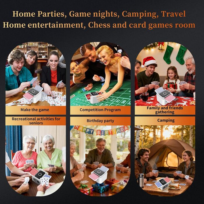 Автоматичний перезаряджуваний мішальник карт для 1-2 колод, тихий електричний міксер для карт, портативний швидкий мішальник, автоматичний мішальник для гральних карт для UNO, Раммі, Phase 10 (Білий)