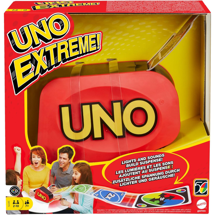 Карткова гра Уно для сім'ї, з кидком карт, ідеально підходить як дитяча гра, гра для подорожей або гра для дорослих, для 2-10 грав