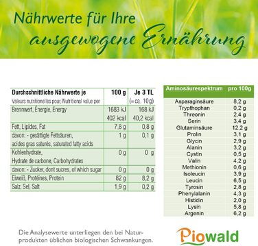 Органічний гороховий протеїн Piowald 82, 1 кг