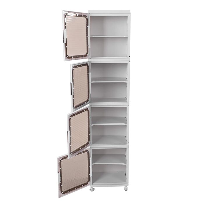 Шафа для зберігання HEEPDD, пластикова конструкція, 4-рівневий органайзер для спальні та офісу