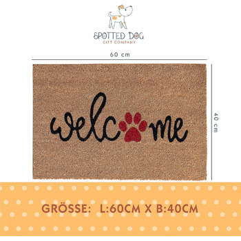 Кокосовий килимок для приміщень - Натуральний килимок для уловлювання бруду, Кокосовий килимок для вулиці для котів та собак, Водостійкий та нековзний килимок для коридорів, входів та критих приміщень, 60x40 см