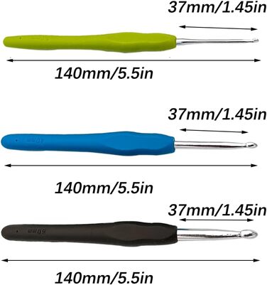 Набір гачків для в&39язання, 3 різнокольорові алюмінієві спиці, туніський гачок для в&39язання, для початківців або професіоналів
