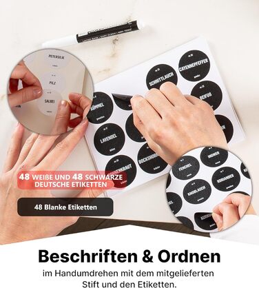 Підставка для спецій Deco haus, настінна та настінна З 28 БАНКАМИ ДЛЯ СПЕЦІЙ ТА ЕТИКЕТКАМИ - Органайзер для спецій - Органайзер для підставки для спецій - Підставка для спецій, підвісні підставки для спецій - Шафа для підставки для спецій, чорне сховище д