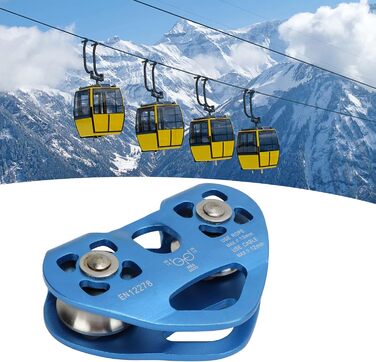 Подвійний блок для зіплайна, канатна дорога у формі серця для скелелазіння та використання, легка та синього кольору.