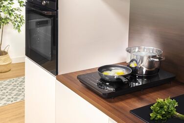 Мобільна індукційна варильна поверхня SCHNEIDER 2 пластини на 3500 Вт, змінна варильна поверхня, виявлення горщика та 10 рівнів, електрична варильна поверхня з таймером, блокування від дітей, захист від перегріву та дотику, чорна