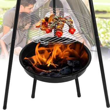 Барбекю-штатив з ланцюгом та сталевою решіткою для грилю