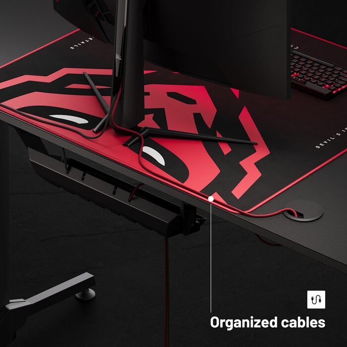 Ігровий стіл Diablo X-Mate, 160 x 75 x 75 см, МДФ / сталь / вуглецеве волокно, чорний