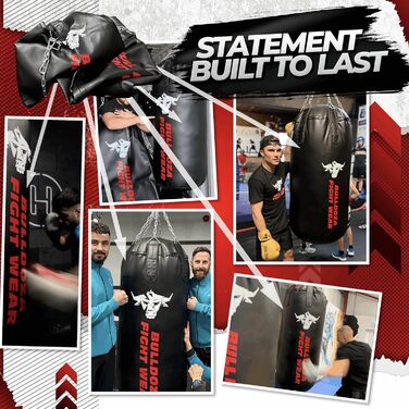 Боксерська груша Jumbo Giant XXL Bull Doza Fight Wear Heavy Duty із самонаповнювальним механізмом, підвісними ланцюгами, поворотним механізмом, карабіном, для ММА, кікбоксингу, муай-тай, бойових мистецтв XXL JUMBO 4FT