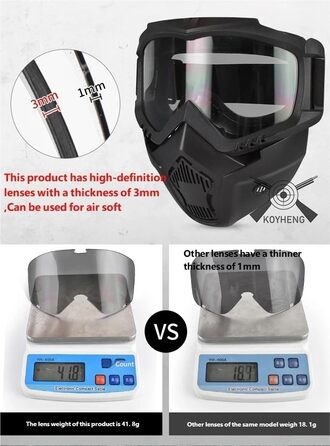 Страйкбольний шолом та повнолицьова маска, знімні страйкбольні окуляри, пейнтбольний шолом PJ Fast з переднім кріпленням для ПНВ та бічною планкою, сині лінзи