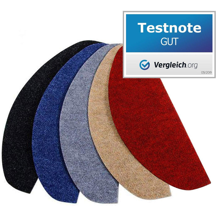 Килимки для сходів з текстильного волокна casa pura для внутрішнього використання - 15 шт. Самоклеючий захист для сходів, килимок