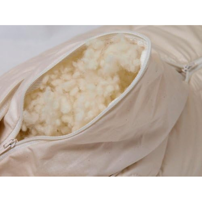 Подушка з органічної овечої вовни 80x80 см, подушка з наповнювачем з натуральної вовни, чохол 100 органічна бавовна, можна прати