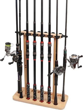 Тримач для вудок, підставка для вудок для гаража, підлогова підставка, вертикальний тримач для зберігання вудок, органайзер для риболовлі