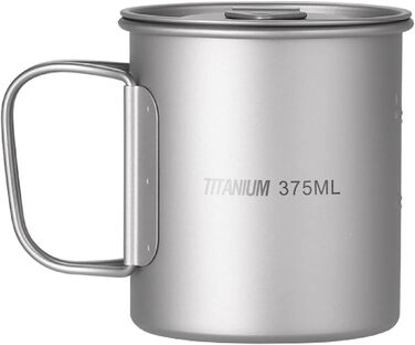 Надлегка титанова кружка Aramox, легка портативна чашка для води, складна кружка для кави/чаю об&39ємом 375 мл для кемпінгу на свіжому повітрі