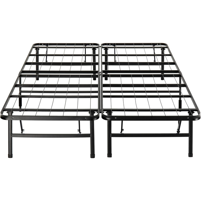 Розкладне ліжко Zinus SmartBase 160 x 190 см Висота 35 см Ідеально підходить як гостьове ліжко з місцем для зберігання речей під ліжком Металеве ліжко Чорне 160 x 190 см Чорний