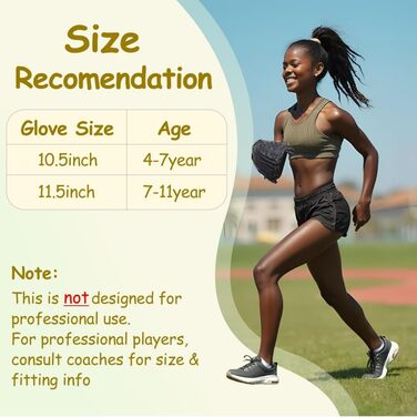 Бейсбольні рукавички Urby для лівшів, для гри в Т-подібний м&39яч, тільки для лівшів, бейсбольні рукавички для гри в Т-подібний м&39яч та для дітей, чорні, 11,5 дюймів, вік 7-11 років