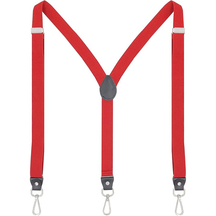 Підтяжки Ausukler Extra Strong 2,5 см з карабін-гачками червоний
