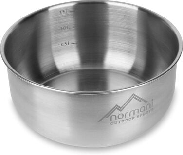 Вуличні миски, тарілки, супові тарілки, посуд з нержавіючої сталі 18/8 - 1,6 літра, 3 шт. и, 1,6 літра, 1-3