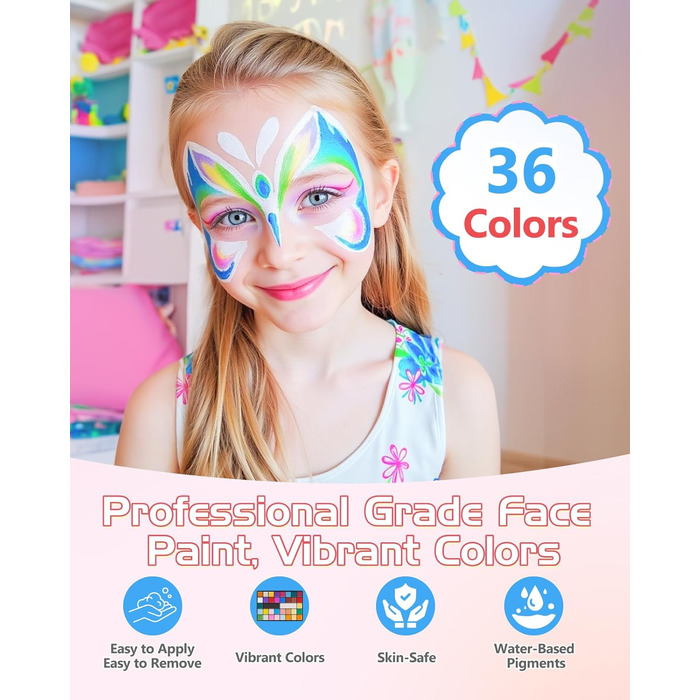 Палітра фарб для обличчя та тіла Lictin (36 кольорів)