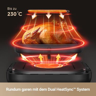 Фритюрниця Dreame Mova AeroChef FD10 Pro, швидке хрустке приготування, фритюрниця без олії, фритюрниця об'ємом 6 літрів, циркуляція гарячого повітря, подвійна система нагрівання, 50C-230C, 11 попередньо встановлених режимів