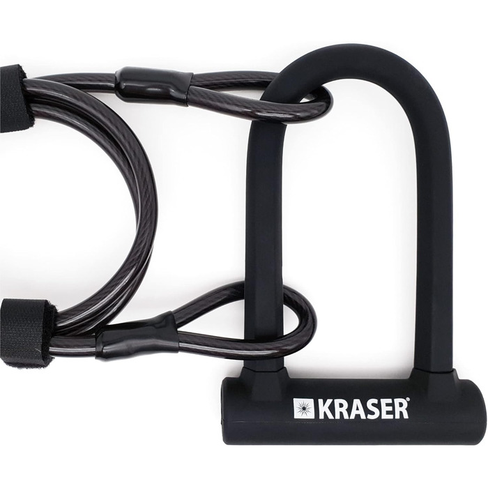 Велосипедний U-замок з високим рівнем безпеки сталевий трос 120 см кріплення, 65145B