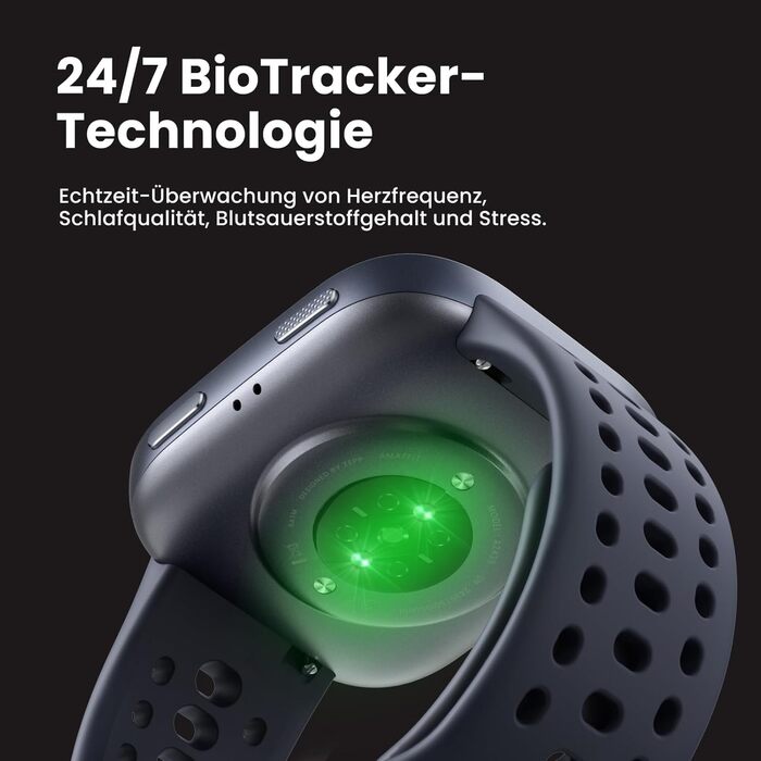 Розумний годинник Amazfit Bip 6 46 мм, 14-денний час роботи від батареї, 1.97-дюймовий AMOLED, GPS та безкоштовні карти, штучний інтелект, функція Bluetooth-дзвінків та текстових повідомлень, здоров&39я, фітнес-трекер сну, понад 140 режимів тренувань, 5 а