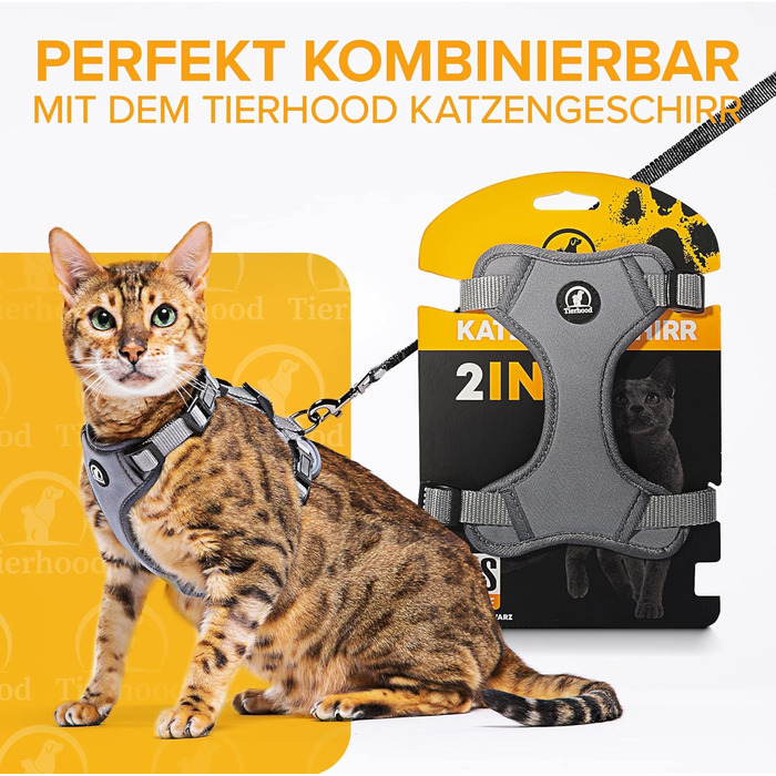 Висувний повідець Tierhood 5 м / 10 м / 15 м для котів та маленьких собак - Повідець для котів - Висувний повідець для маленьких собак - Висувний повідець для собак - Повідець для котів з петлею для руки - Довгий повідець для котів - Розмір 15 м