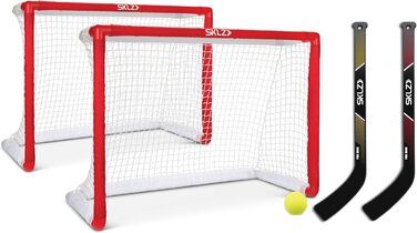 Набір для хокею SKLZ Pro Mini, з 2 воротами, 2 ключками та 1 м&39ячем, один розмір, червоний, унікальний розмір