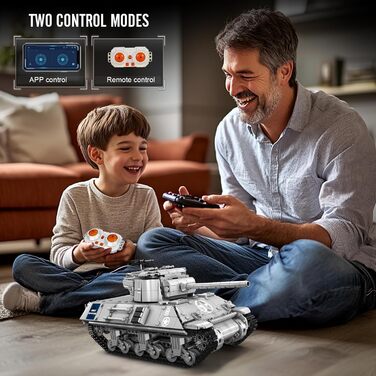 Військовий подарунок для дорослих Набір затискних блоків для танків, 20034 Technic Tank Building Blocks, 1057 Pieces M26 Remoteled