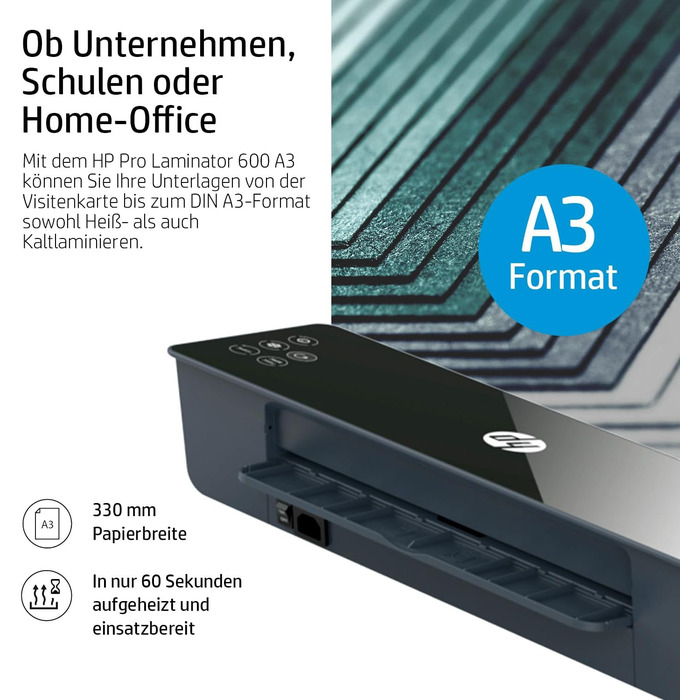 Ламінатор, 75/80-125 мікрон, включаючи пакети для ламінування, 3164 DIN A3, 600 A3