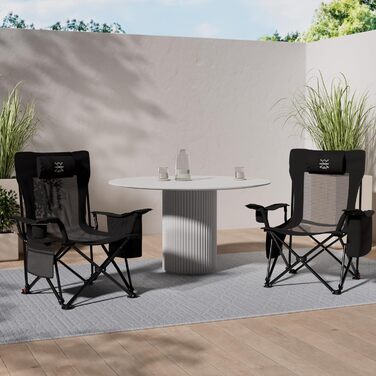 Комплект із 2 складних кемпінгових стільців та шезлонгів 2-в-1 180 кг Сумка-холодильник XXL Малий розмір упаковки Рибальське крісло, кемпінгове крісло, пляжний шезлонг, складне, легке сонцезахисне крісло - для кемпінгу, пляжу, фестивалю, активного відпочи