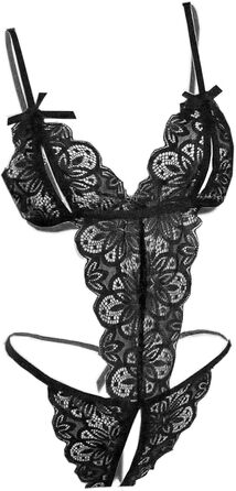 Еротичний боді-комбінезон RSLOVE, з мереживом і ремінцями, чорний, S–XXL