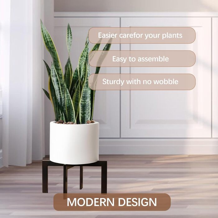 Підставка для рослин MUAEEOK для приміщень та вулиці, металева підставка для горщиків, сучасний тримач для рослин, ротанговий стілець для квітів, низька, коротка підставка для кімнатних рослин, підходить для рослин 12,7 - 30,5 см, чорна
