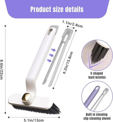 Щітка для затірки для ванної кімнати - щітка для чищення затірки з жорсткою щетиною - для чищення настінної та підлогової плитки -