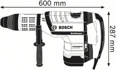 Перфоратор GBH 12-52 DV (потужність 1700 Вт, вкл. додаткову рукоятку, мастило, ганчірку для машини, кейс, без акумулятора/зарядног