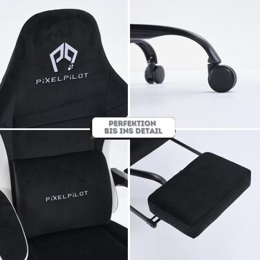 Ергономічне ігрове крісло PixelPilot Дихаюча тканина Крісло з підставкою для ніг, підголівником та поперековою опорою, ігрове ПК-крісло Широке сидіння Офісне крісло вантажопідйомністю 150 кг (Nebula, чорний) Black Nebula