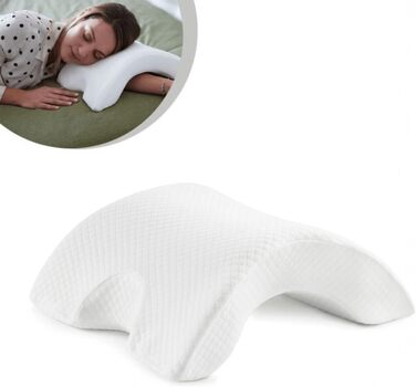 Ергономічна подушка для сну на боці з підлокітником, 26 x 30 x 12 см, охолоджувальний ефект, підтримка шиї та спини