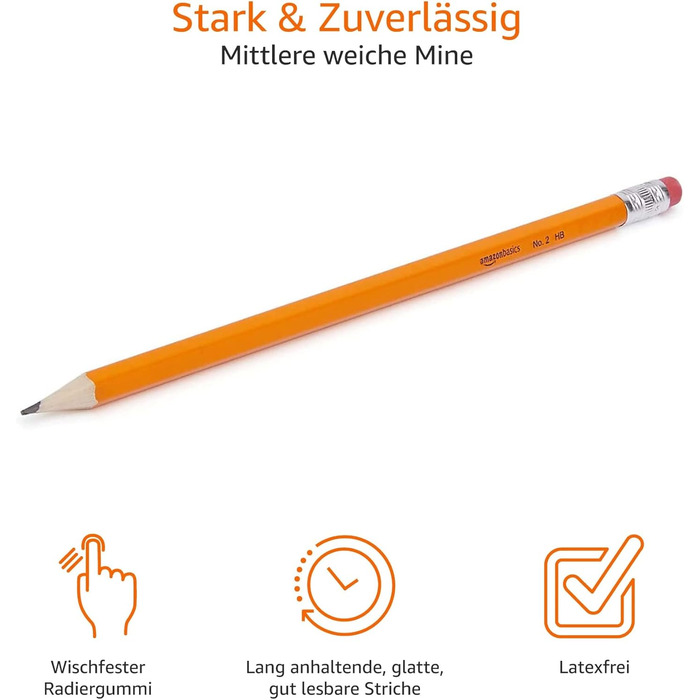 Олівці Storeo Basics у дерев&39яному корпусі, HB, попередньо заточені, 30 шт. , помаранчеві (1 упаковка)