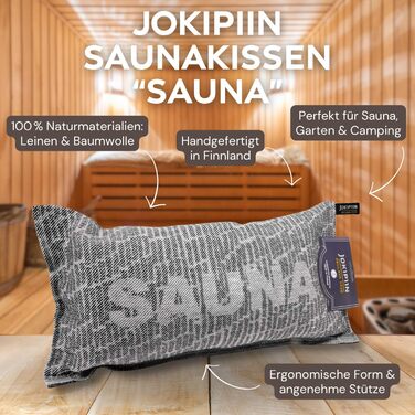 Подушки для сауни POOL Total Jokipiin преміум-класу 2 шт. Sauna 40x22 см - 100 зроблено у Фінляндії - льон та бавовна - сертифіковані Oeko-Tex - оздоровча подушка для підголівника та шиї для сауни, спа та релаксації (сауна на 2 особи)