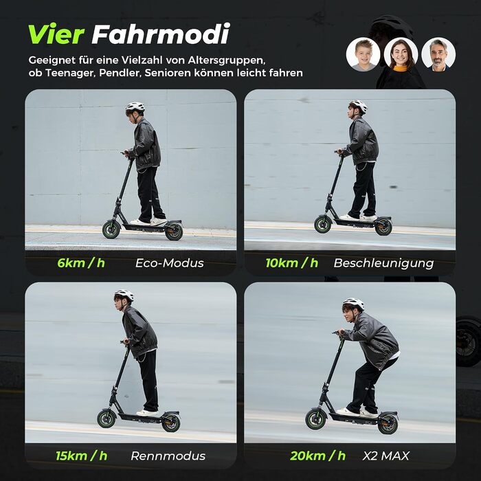 Електросамокат isinwheel S10Plus мотор 500 Вт, акумулятор 15 Аг, запас ходу до 60 км, 10-дюймові колеса, посилена амортизація, покажчики повороту, LED-дисплей та підтримка APP